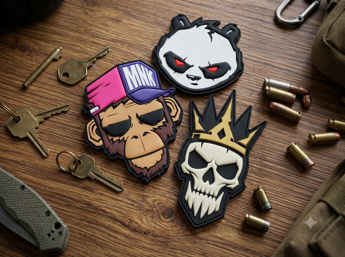 Custom pvc rubber patches made by Spirit Custom Store